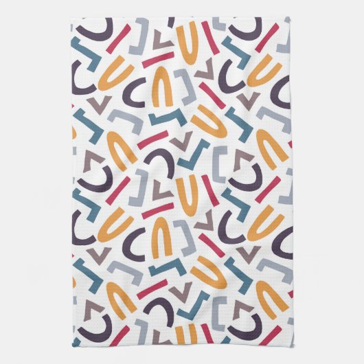 Gemengde letters, Abstract, modern Theedoek (Verticaal)