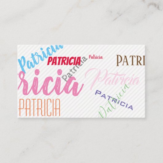 Gemengde lettertypen en kleuren visitekaartje (Voorkant)