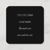 Gemengde lettertypen / textuur Sepia Vierkante Visitekaartje (Achterkant)