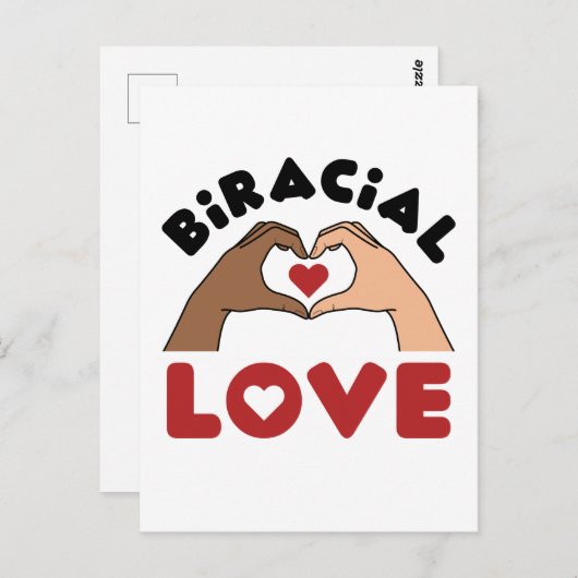 Gemengde Liefde Gemengd Raciale Koppel Briefkaart (Voorkant / Achterkant)