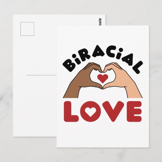 Gemengde Liefde Gemengd Ras Koppel Briefkaart (Voorkant / Achterkant)