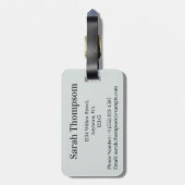 Gemengde Media Abstract Grijs Blauw Initiaal Monog Bagagelabel (Achterkant verticaal)