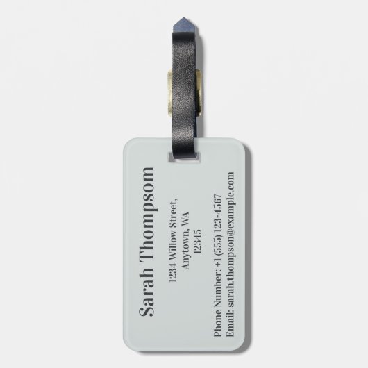 Gemengde Media Abstract Grijs Blauw Initiaal Monog Bagagelabel (Achterkant verticaal)