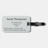 Gemengde Media Abstract Grijs Blauw Initiaal Monog Bagagelabel (Achterkant horizontaal)