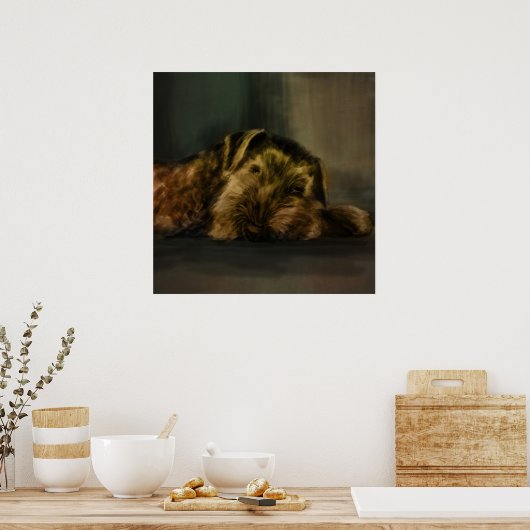 Gemengde media Airedale Terrier Poster (Keuken)