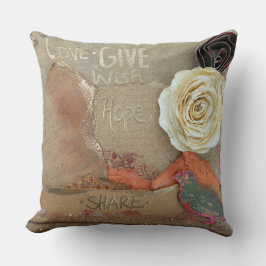 Gemengde Media Art Gezegde Love Geef Hope Share Kussen