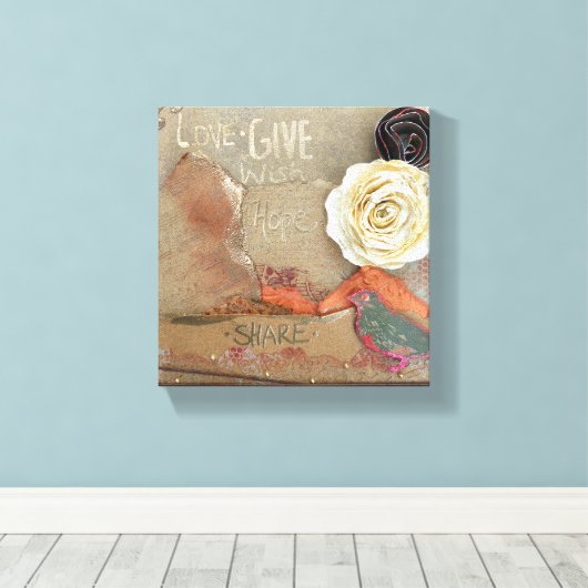 Gemengde Media Art Love Canvas Afdruk (Insitu (Houten vloer))