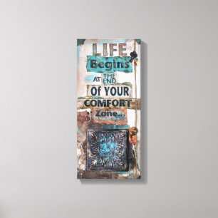 Gemengde Media Art met levensquote Verpakt Canva Canvas Afdruk