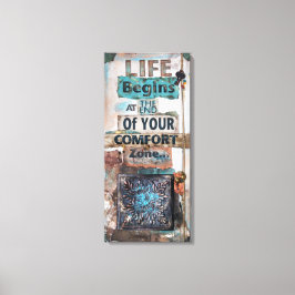 Gemengde Media Art met levensquote | Verpakt Canva Canvas Afdruk