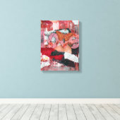 Gemengde Media Art Red Love Butterfly Canvas Afdruk (Insitu (Houten vloer))