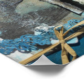 Gemengde Media Blauwgroen Citaat Art Print (Hoek)