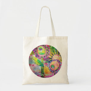 Gemengde Media Bloedtuinenkollage Tote Bag
