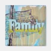 Gemengde Media Blue Green Family Art Magneet (Voorkant)