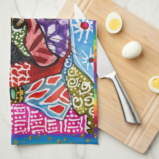 Gemengde Media Boston Terrier Hondenkeukenhanddoek Theedoek (Quarter Fold)