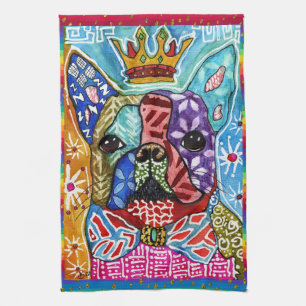 Gemengde Media Boston Terrier Hondenkeukenhanddoek Theedoek