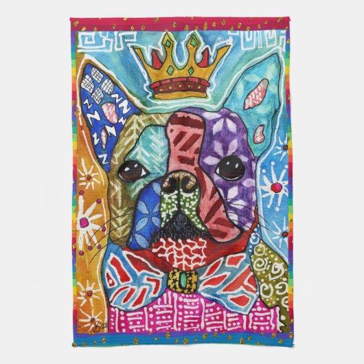 Gemengde Media Boston Terrier Hondenkeukenhanddoek Theedoek (Verticaal)