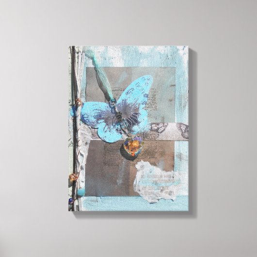 Gemengde Media Butterfly Heart Dream Art Canvas Afdruk (Voorkant)