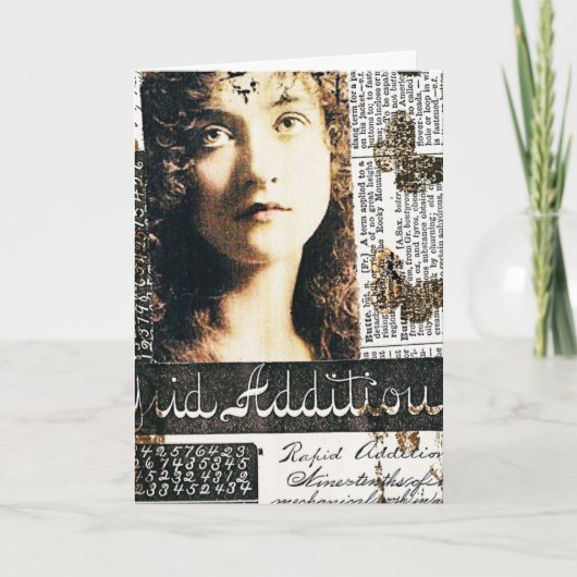 Gemengde Media Collage met  dame, zaterdag Kaart (Voorkant)