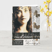 Gemengde Media Collage met  dame, zaterdag Kaart (Gele Bloem)