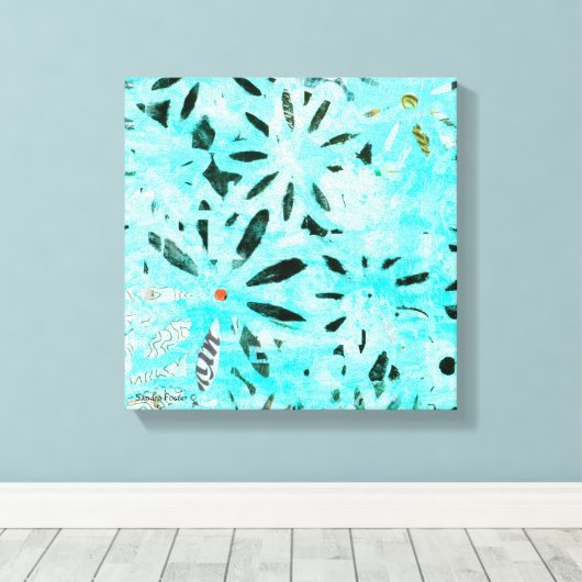 Gemengde Media Daisy Art Canvas Afdruk (Insitu (Houten vloer))