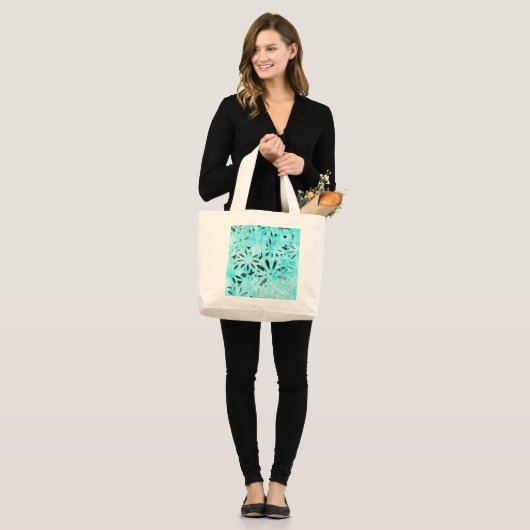 Gemengde Media Daisy Art Grote Tote Bag (Voorkant (model))