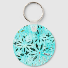 Gemengde Media Daisy Art Sleutelhanger