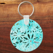 Gemengde Media Daisy Art Sleutelhanger (Voorkant)