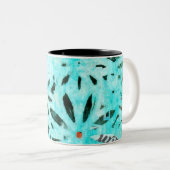 Gemengde Media Daisy Art Tweekleurige Koffiemok (Voorkant rechts)