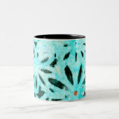 Gemengde Media Daisy Art Tweekleurige Koffiemok (Center)