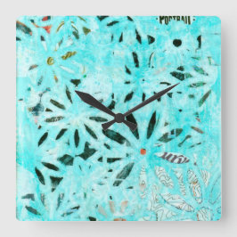 Gemengde Media Daisy Art Vierkante Klok