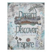 Gemengde Media Dream Ontdek Inspire Quote Art Prin Foto Afdruk (Voorkant)
