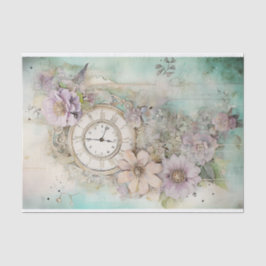 Gemengde media en klok tissuepapier