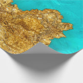 Gemengde Media Gold en Turquoise Cadeaupapier (Hoek)