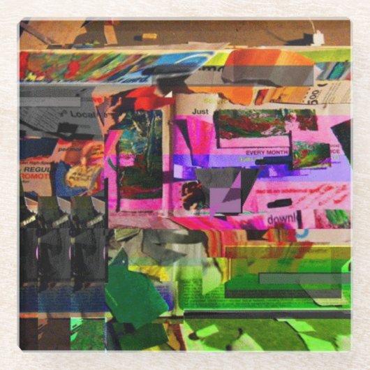 Gemengde Media Graphics kunst Glazen Onderzetter (Voorkant)