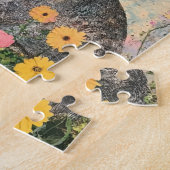 Gemengde media grijs konijn legpuzzel (Zijkant)