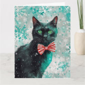 Gemengde Media Kat Print Kerst Kaart AP408A1 (Voorkant)