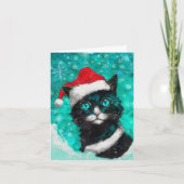 Gemengde Media Kat Print Kerstmis Kaart AP406B4 (Voorkant)