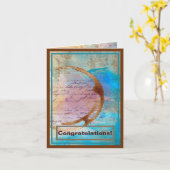 Gemengde Media Koffee Stain Junk Journal-felicitat Kaart (Gele Bloem)