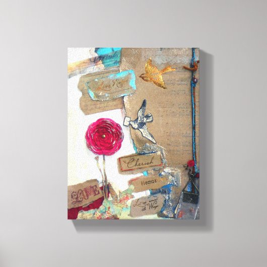 Gemengde Media Love Notes Art Canvas Afdruk (Voorkant)