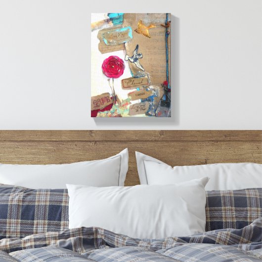 Gemengde Media Love Notes Art Canvas Afdruk (Insitu (Slaapkamer))
