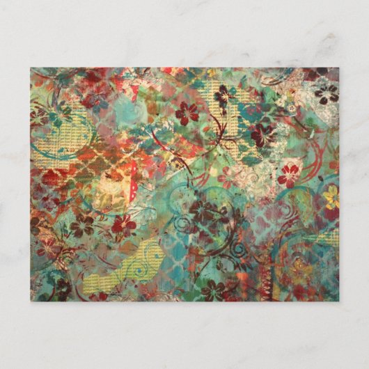 Gemengde media met handbeschilderd ontwerp briefkaart (Voorkant)