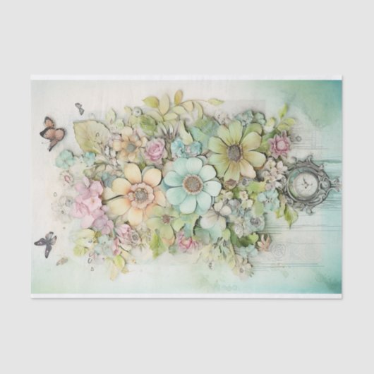 Gemengde media met vlinders tissuepapier (Voorkant)