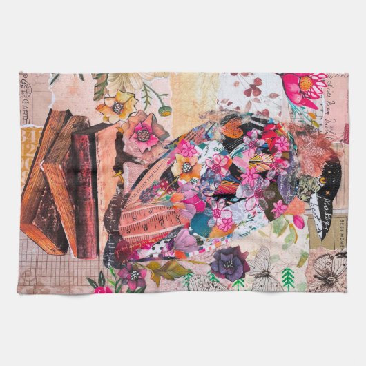 Gemengde Media Papier Kraai Raven Keuken Handdoek (Horizontaal)