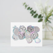 Gemengde media, pastelkleuren en zwart-wit briefkaart (Staand voorkant)