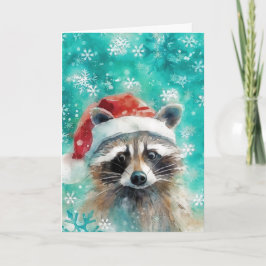 Gemengde Media Raccoon Print Kerst Kaart AP438B1