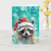 Gemengde Media Raccoon Print Kerst Kaart AP438B1 (Gele Bloem)