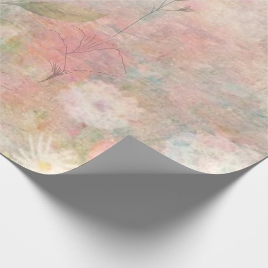  Gemengde Media Retro Roze Bloemen Wit Rustiek Cadeaupapier (Hoek)