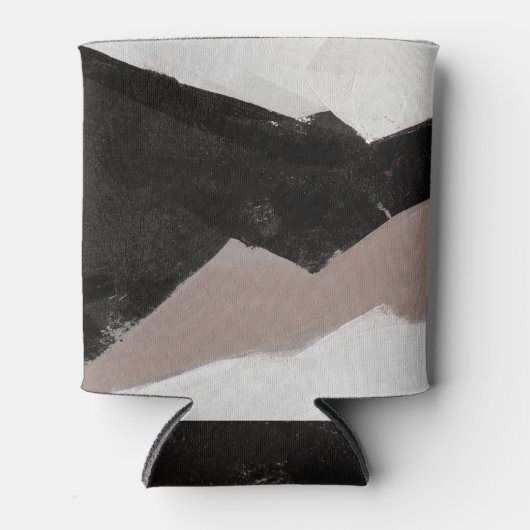 Gemengde media schilderen, minimalistisch abstract blikjeskoeler (Voorkant)