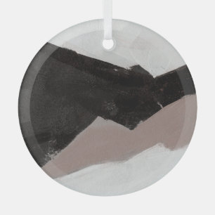 Gemengde media schilderen, minimalistisch abstract glas ornament