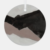 Gemengde media schilderen, minimalistisch abstract glas ornament (Achterkant)